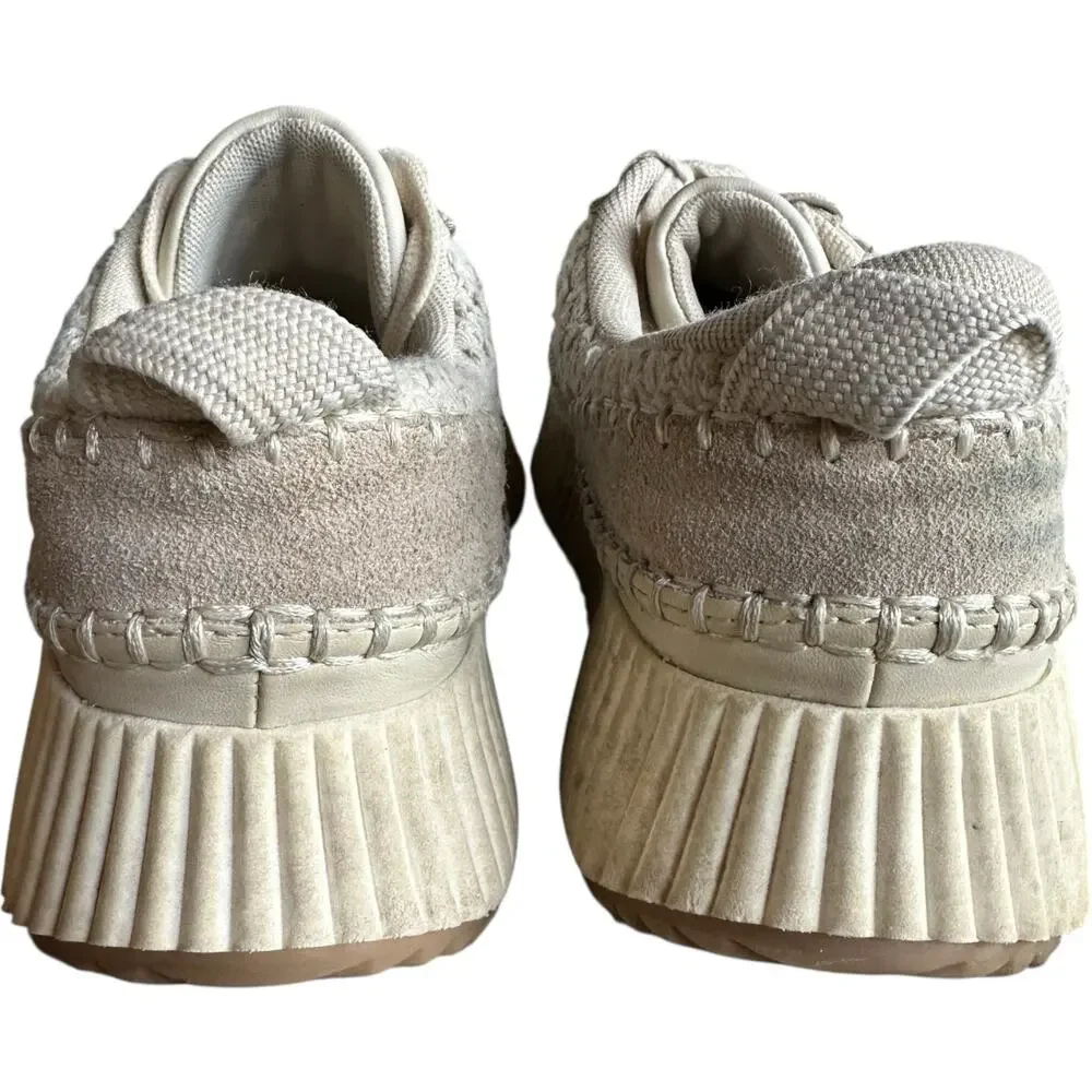 Dolce Vita Dolen Knit‎ Platform Sneakers Womens SZ 7.5 Sandstone Chunky Casual